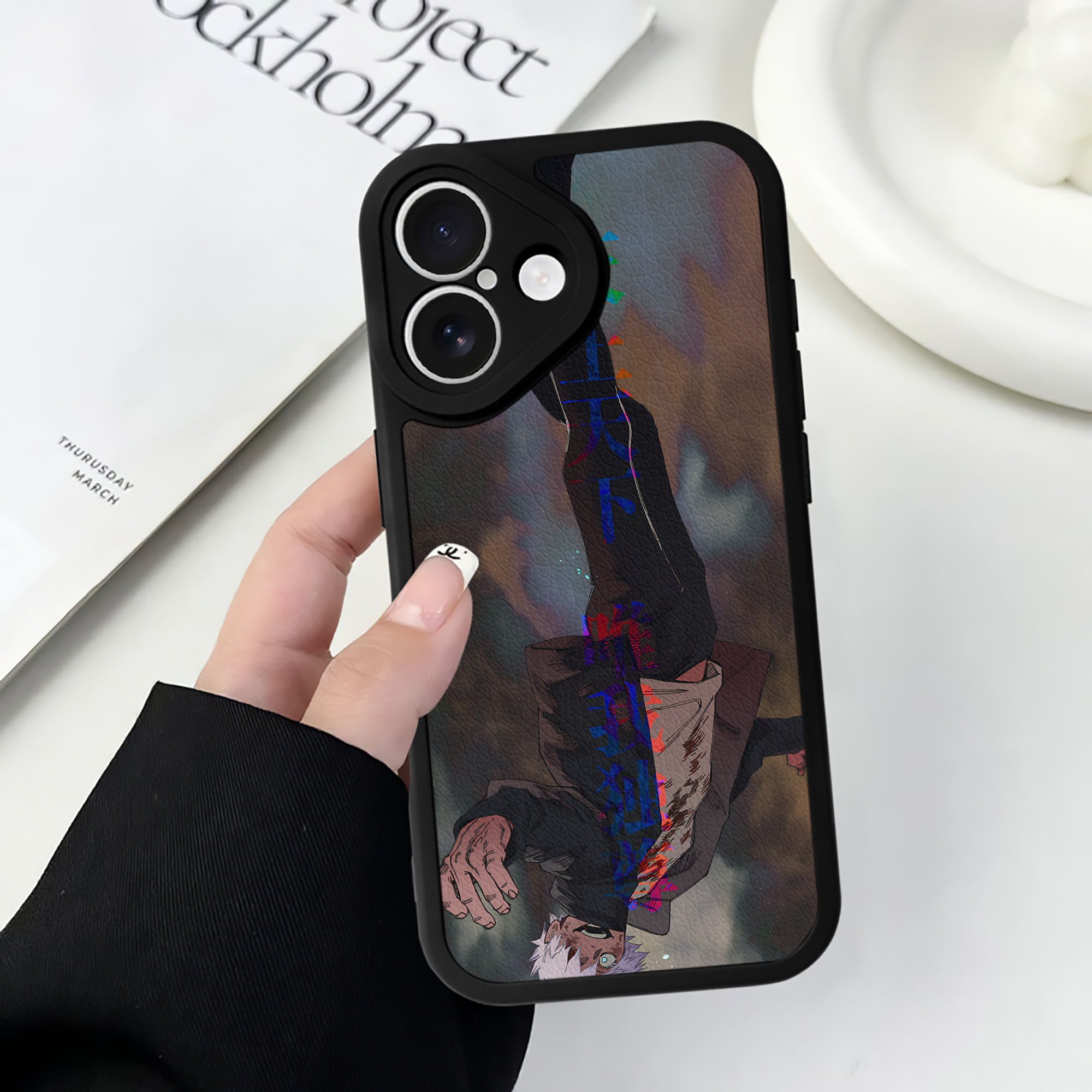 （画像用） 呪術廻戦 Jujutsu Kaisen 【iPhone 16シリーズ対応】シリコンスマホケース（レザー調） 材質：シリコン
